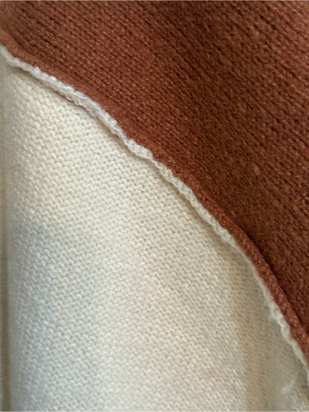 Annie Wear Color-block Crewneck Sweater - Rust, Cream & Black L - Picture 6 of 9